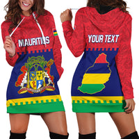 Mauritius Independence Day Hoodie Dress Stella Clavisque Maris Indici Foral Pattern - Wonder Print Shop