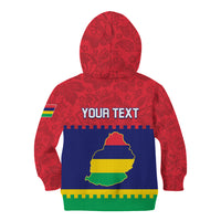 Mauritius Independence Day Kid Hoodie Stella Clavisque Maris Indici Foral Pattern - Wonder Print Shop
