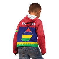 Mauritius Independence Day Kid Hoodie Stella Clavisque Maris Indici Foral Pattern - Wonder Print Shop