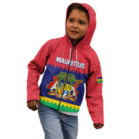 Mauritius Independence Day Kid Hoodie Stella Clavisque Maris Indici Foral Pattern - Wonder Print Shop
