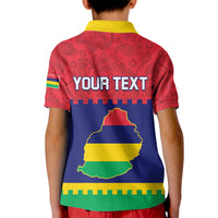Mauritius Independence Day Kid Polo Shirt Stella Clavisque Maris Indici Foral Pattern - Wonder Print Shop