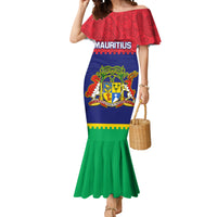 Mauritius Independence Day Mermaid Dress Stella Clavisque Maris Indici Foral Pattern - Wonder Print Shop