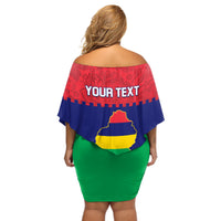 Mauritius Independence Day Off Shoulder Short Dress Stella Clavisque Maris Indici Foral Pattern - Wonder Print Shop