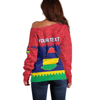 Mauritius Independence Day Off Shoulder Sweater Stella Clavisque Maris Indici Foral Pattern - Wonder Print Shop
