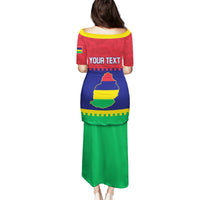 Mauritius Independence Day Puletasi Stella Clavisque Maris Indici Foral Pattern - Wonder Print Shop