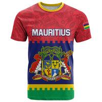 Mauritius Independence Day T Shirt Stella Clavisque Maris Indici Foral Pattern - Wonder Print Shop