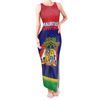 Mauritius Independence Day Tank Maxi Dress Stella Clavisque Maris Indici Foral Pattern - Wonder Print Shop