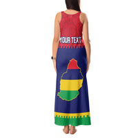 Mauritius Independence Day Tank Maxi Dress Stella Clavisque Maris Indici Foral Pattern - Wonder Print Shop