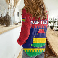 Mauritius Independence Day Women Casual Shirt Stella Clavisque Maris Indici Foral Pattern - Wonder Print Shop