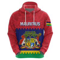 Mauritius Independence Day Zip Hoodie Stella Clavisque Maris Indici Foral Pattern - Wonder Print Shop
