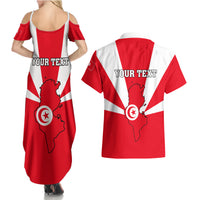 Tunisia Independence Day Couples Matching Summer Maxi Dress and Hawaiian Shirt Coat Of Arms Flag Style - Wonder Print Shop