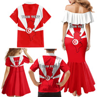 Tunisia Independence Day Family Matching Mermaid Dress and Hawaiian Shirt Coat Of Arms Flag Style - Wonder Print Shop
