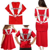 Tunisia Independence Day Family Matching Puletasi and Hawaiian Shirt Coat Of Arms Flag Style - Wonder Print Shop