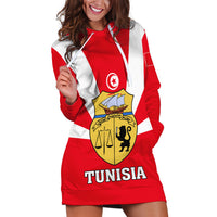 Tunisia Independence Day Hoodie Dress Coat Of Arms Flag Style - Wonder Print Shop
