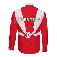 Tunisia Independence Day Long Sleeve Button Shirt Coat Of Arms Flag Style - Wonder Print Shop
