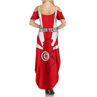 Tunisia Independence Day Summer Maxi Dress Coat Of Arms Flag Style - Wonder Print Shop