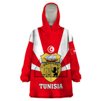 Tunisia Independence Day Wearable Blanket Hoodie Coat Of Arms Flag Style - Wonder Print Shop