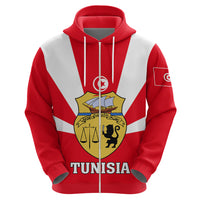 Tunisia Independence Day Zip Hoodie Coat Of Arms Flag Style - Wonder Print Shop