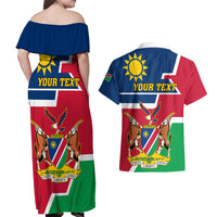Namibia Independence Day Couples Matching Off Shoulder Maxi Dress and Hawaiian Shirt Coat Of Arms Unique Style - Wonder Print Shop