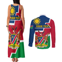 Namibia Independence Day Couples Matching Tank Maxi Dress and Long Sleeve Button Shirt Coat Of Arms Unique Style - Wonder Print Shop