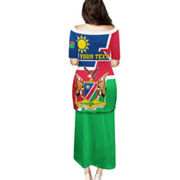 Namibia Independence Day Family Matching Puletasi and Hawaiian Shirt Coat Of Arms Unique Style - Wonder Print Shop