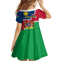Namibia Independence Day Family Matching Short Sleeve Bodycon Dress and Hawaiian Shirt Coat Of Arms Unique Style - Wonder Print Shop