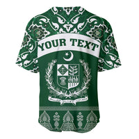 Pakistan Day Baseball Jersey Coat Of Arms Mix Islamic Pattern - Wonder Print Shop