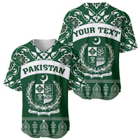 Pakistan Day Baseball Jersey Coat Of Arms Mix Islamic Pattern - Wonder Print Shop