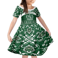 Pakistan Day Family Matching Off Shoulder Short Dress and Hawaiian Shirt Coat Of Arms Mix Islamic Pattern - Wonder Print Shop