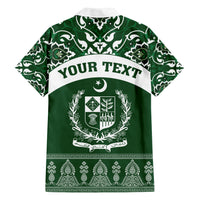 Pakistan Day Family Matching Short Sleeve Bodycon Dress and Hawaiian Shirt Coat Of Arms Mix Islamic Pattern - Wonder Print Shop