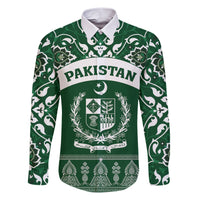 Pakistan Day Family Matching Short Sleeve Bodycon Dress and Hawaiian Shirt Coat Of Arms Mix Islamic Pattern - Wonder Print Shop