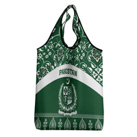 Pakistan Day Grocery Bag Coat Of Arms Mix Islamic Pattern