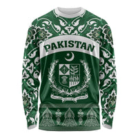 Pakistan Day Long Sleeve Shirt Coat Of Arms Mix Islamic Pattern - Wonder Print Shop