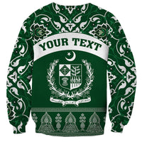 Pakistan Day Sweatshirt Coat Of Arms Mix Islamic Pattern - Wonder Print Shop