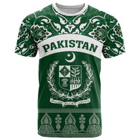 Pakistan Day T Shirt Coat Of Arms Mix Islamic Pattern - Wonder Print Shop