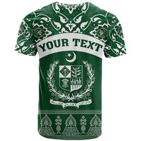 Pakistan Day T Shirt Coat Of Arms Mix Islamic Pattern - Wonder Print Shop