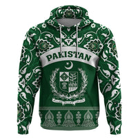 Pakistan Day Zip Hoodie Coat Of Arms Mix Islamic Pattern - Wonder Print Shop