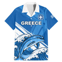 Greece Independence Day Family Matching Mermaid Dress and Hawaiian Shirt Eleftheria i Thanatos Dolphin Jumping - Wonder Print Shop