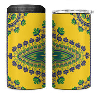 Grenadines Dashiki 4 in 1 Can Cooler Tumbler Proud To Be Grenadines