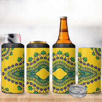 Grenadines Dashiki 4 in 1 Can Cooler Tumbler Proud To Be Grenadines