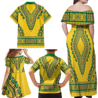 Grenadines Dashiki Family Matching Off Shoulder Maxi Dress and Hawaiian Shirt Proud To Be Grenadines