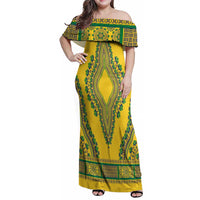 Grenadines Dashiki Family Matching Off Shoulder Maxi Dress and Hawaiian Shirt Proud To Be Grenadines