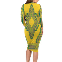 Grenadines Dashiki Long Sleeve Bodycon Dress Proud To Be Grenadines