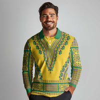 Grenadines Dashiki Long Sleeve Polo Shirt Proud To Be Grenadines