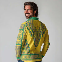 Grenadines Dashiki Long Sleeve Polo Shirt Proud To Be Grenadines