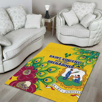 Saint Vincent and the Grenadines Area Rug Stylized Peacock Feather Royal