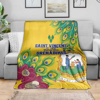 Saint Vincent and the Grenadines Blanket Stylized Peacock Feather Royal