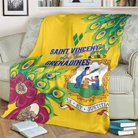 Saint Vincent and the Grenadines Blanket Stylized Peacock Feather Royal