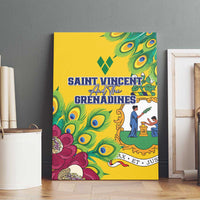 Saint Vincent and the Grenadines Canvas Wall Art Stylized Peacock Feather Royal