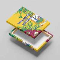 Saint Vincent and the Grenadines Canvas Wall Art Stylized Peacock Feather Royal